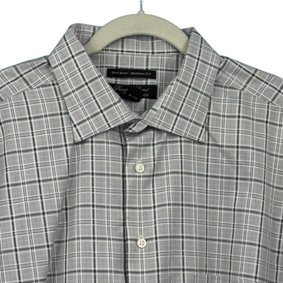 Pronto Uomo Black and White Checkered Dress Shirt 2XLT - Picture 1 of 4